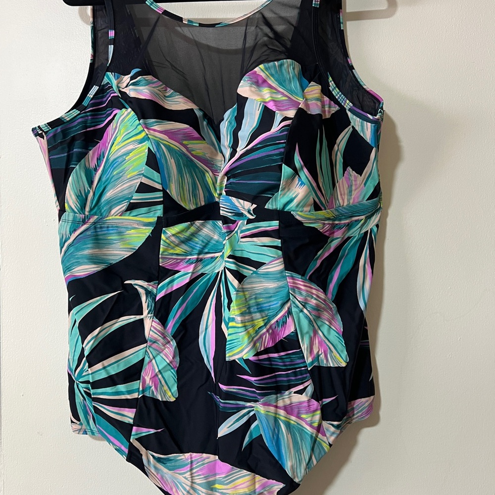 Torrid Black Mesh Swimsuit
